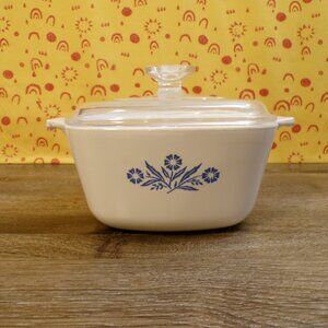 Corning Ware VTG Blue Cornflower P-1 3/4-B, 7" 1 3/4 Qt Casserole Dish Pyrex Lid